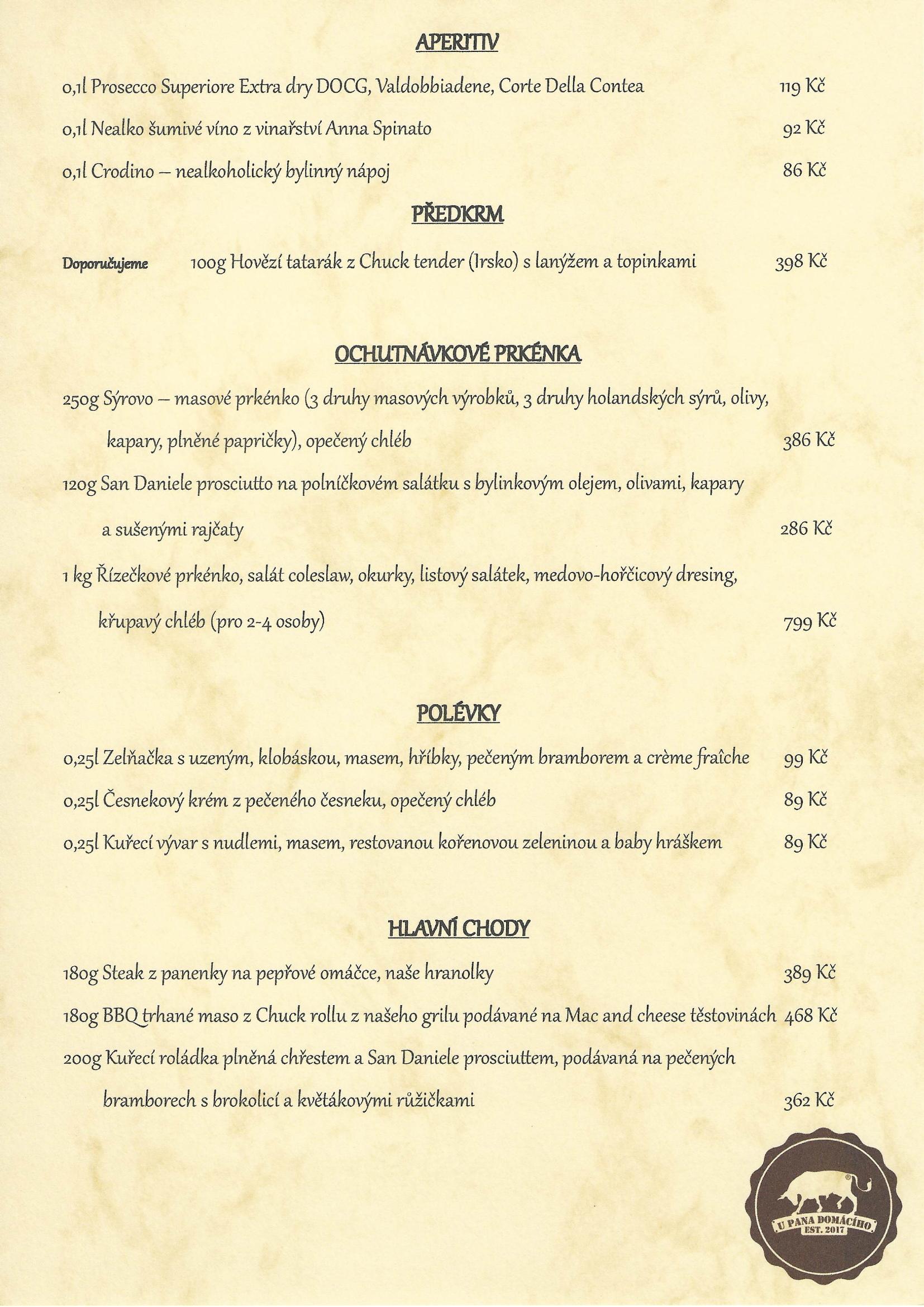 Jídelní lístek — strana 6